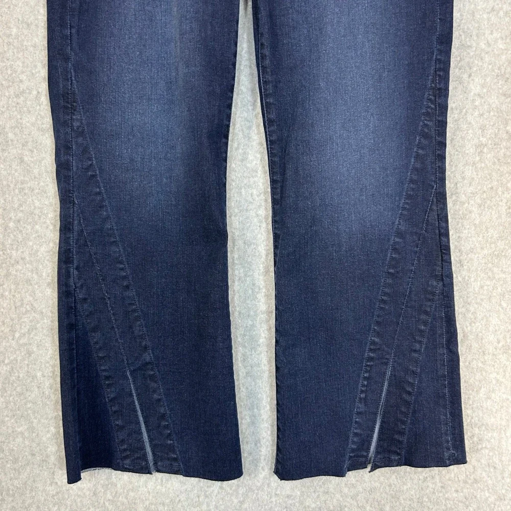 Liverpool The Gia Glider Crop Jeans Twisted Split Hem Dark Wash Denim Size‎ 8 29
